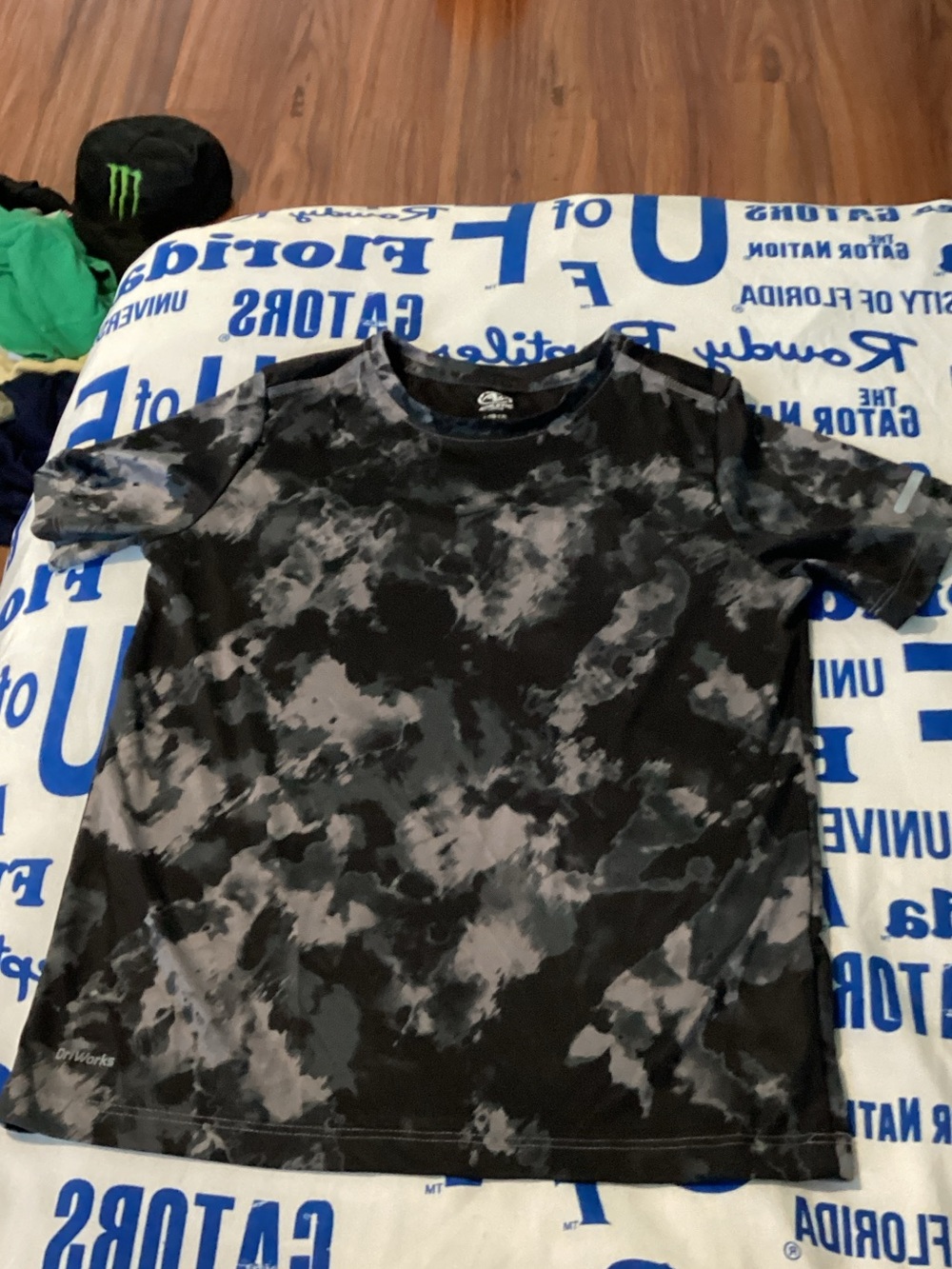 Athletic Works Black & Gray Tie-Dye Performance Tee
